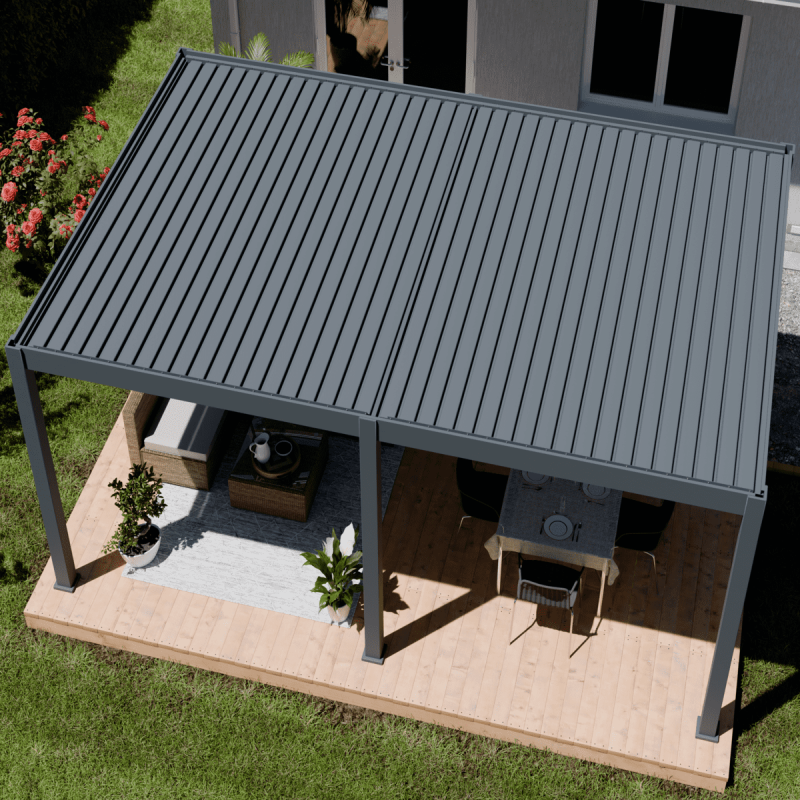 Ombrea - Pergola bioclimatique Ombréa autoportante 4x6M - Anthracite - ELMO Ombréa - Image 3