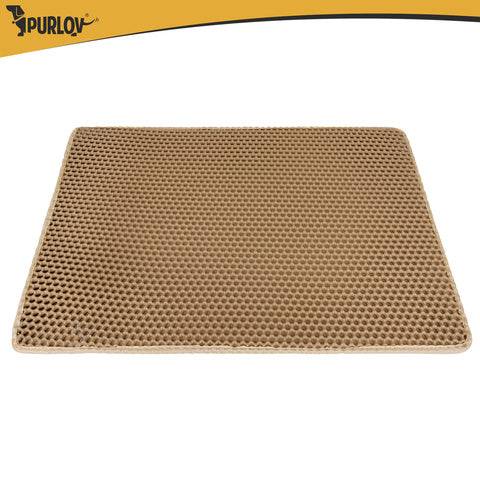 Tapis pour bac à litière Purlov 75 x 55 cm beige double couche en mousse EVA alvéolée - Image 4