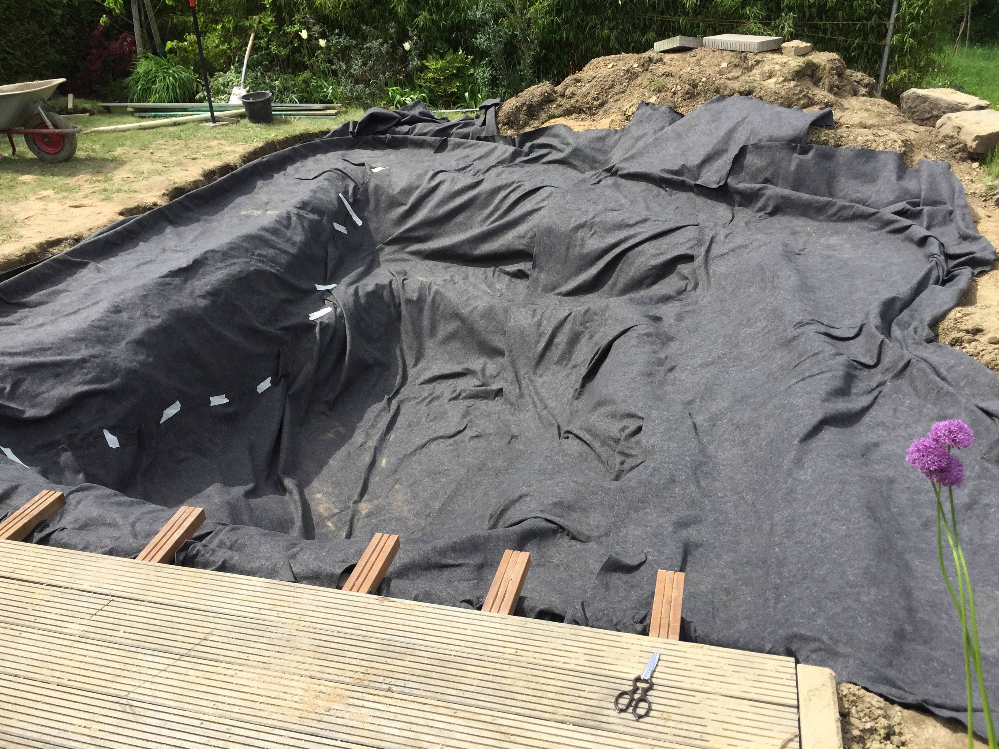 64 m² toile de bassin 1 000 g bassin de jardin, toile de protection pour film de bassin - Image 6