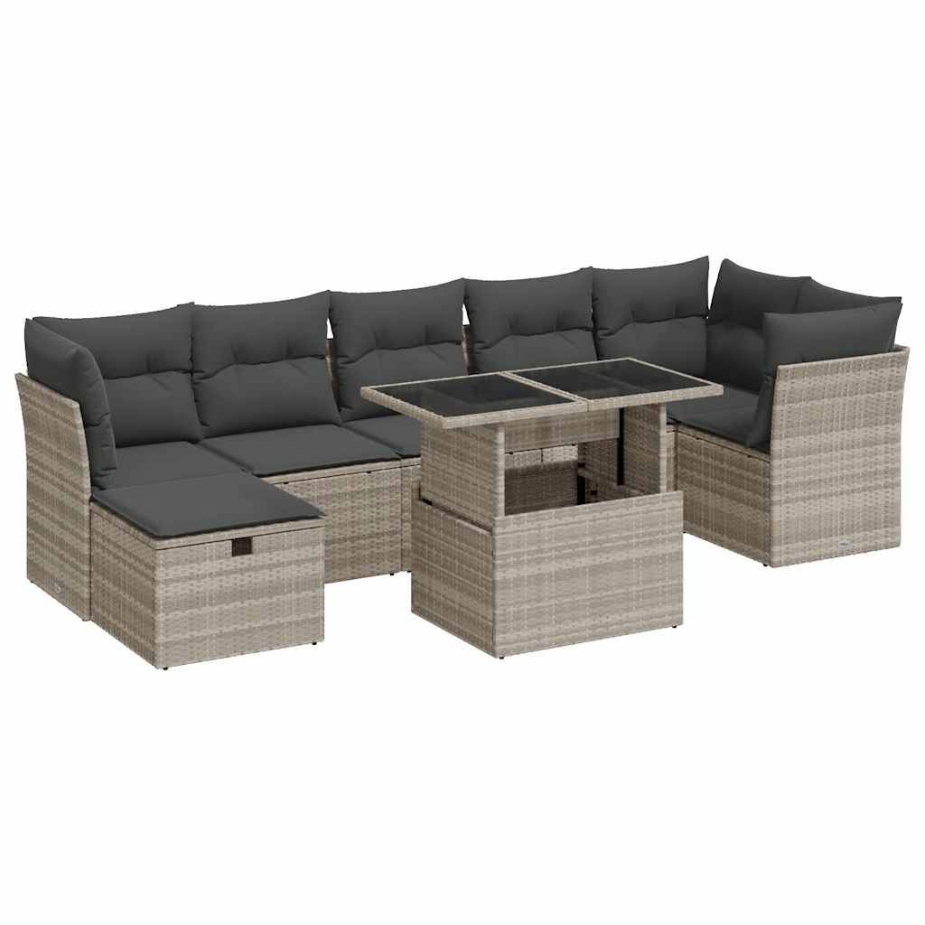 ComfortXL - Salon de jardin 8 places modulable résine tressée avec rangement et table Gris Clair – ComfortXL Outdoor Living - Image 2