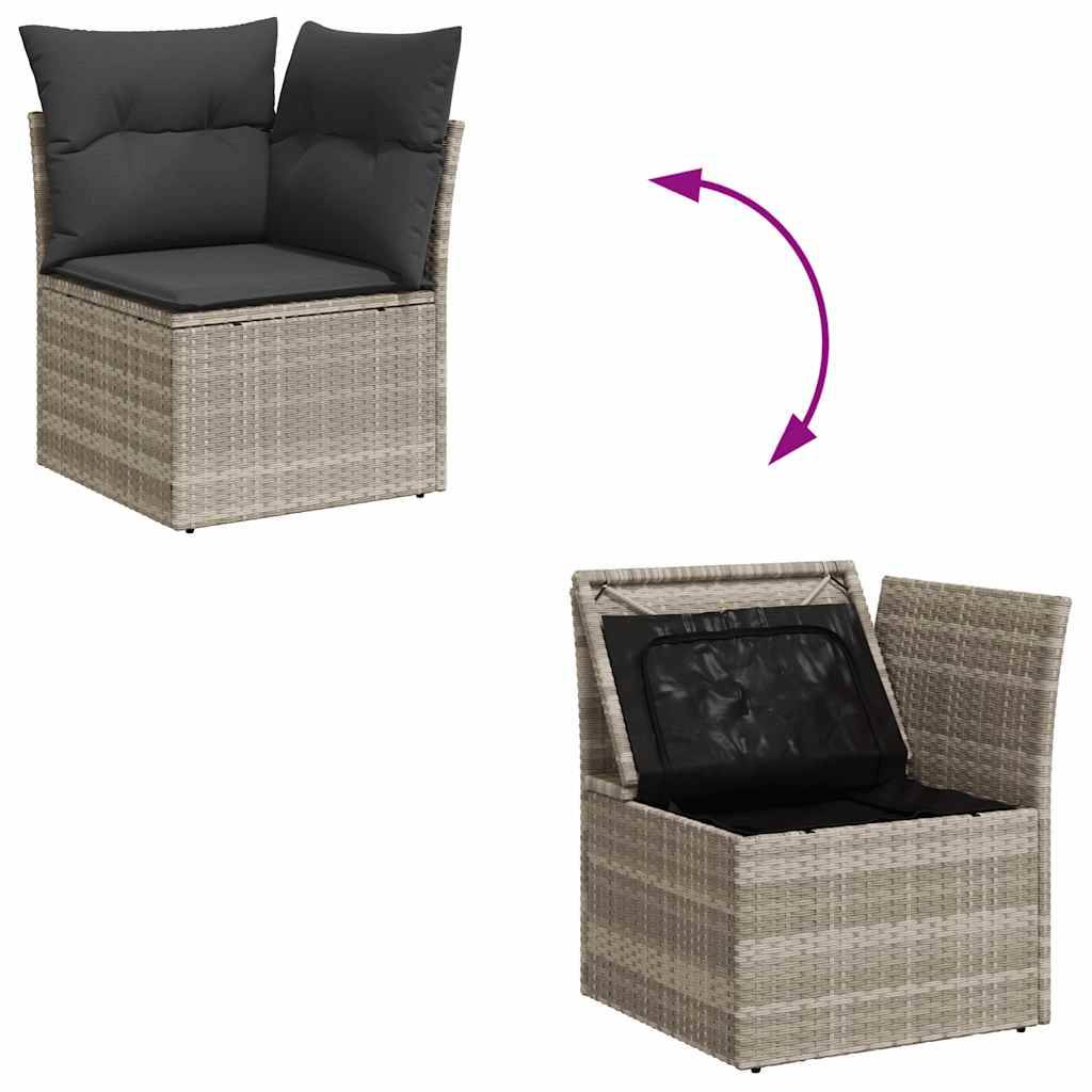 ComfortXL - Salon de jardin 8 places modulable résine tressée avec rangement et table Gris Clair – ComfortXL Outdoor Living - Image 9