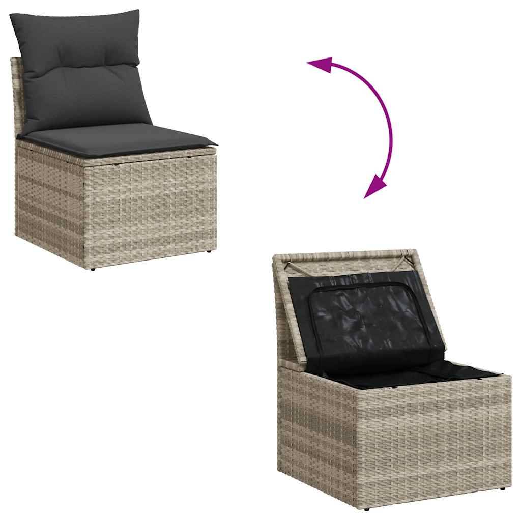 ComfortXL - Salon de jardin 8 places modulable résine tressée avec rangement et table Gris Clair – ComfortXL Outdoor Living - Image 8