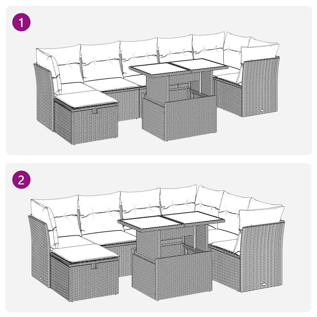 ComfortXL - Salon de jardin 8 places modulable résine tressée avec rangement et table Gris Clair – ComfortXL Outdoor Living - Image 7