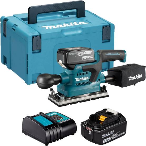 Ponceuse vibrante 18V LXT ® - MAKITA - avec 2 batteries 18V 5Ah - chargeur - MAKPAC - DBO382RTJ - Image 1