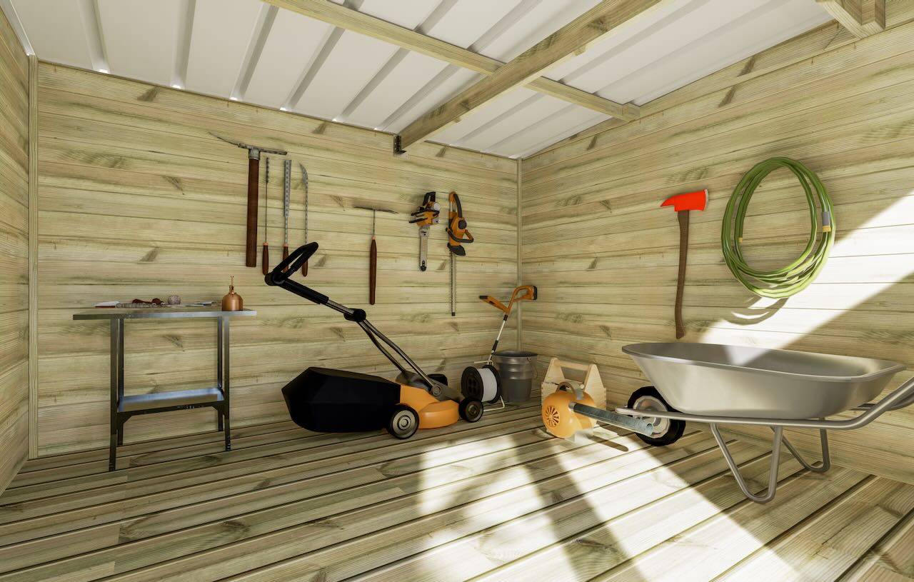 Abri Français - ABRI DE JARDIN bois autoclave 27mm - 3,44x3,44m / 12m2 - Bac acier - Plancher bois - Image 3