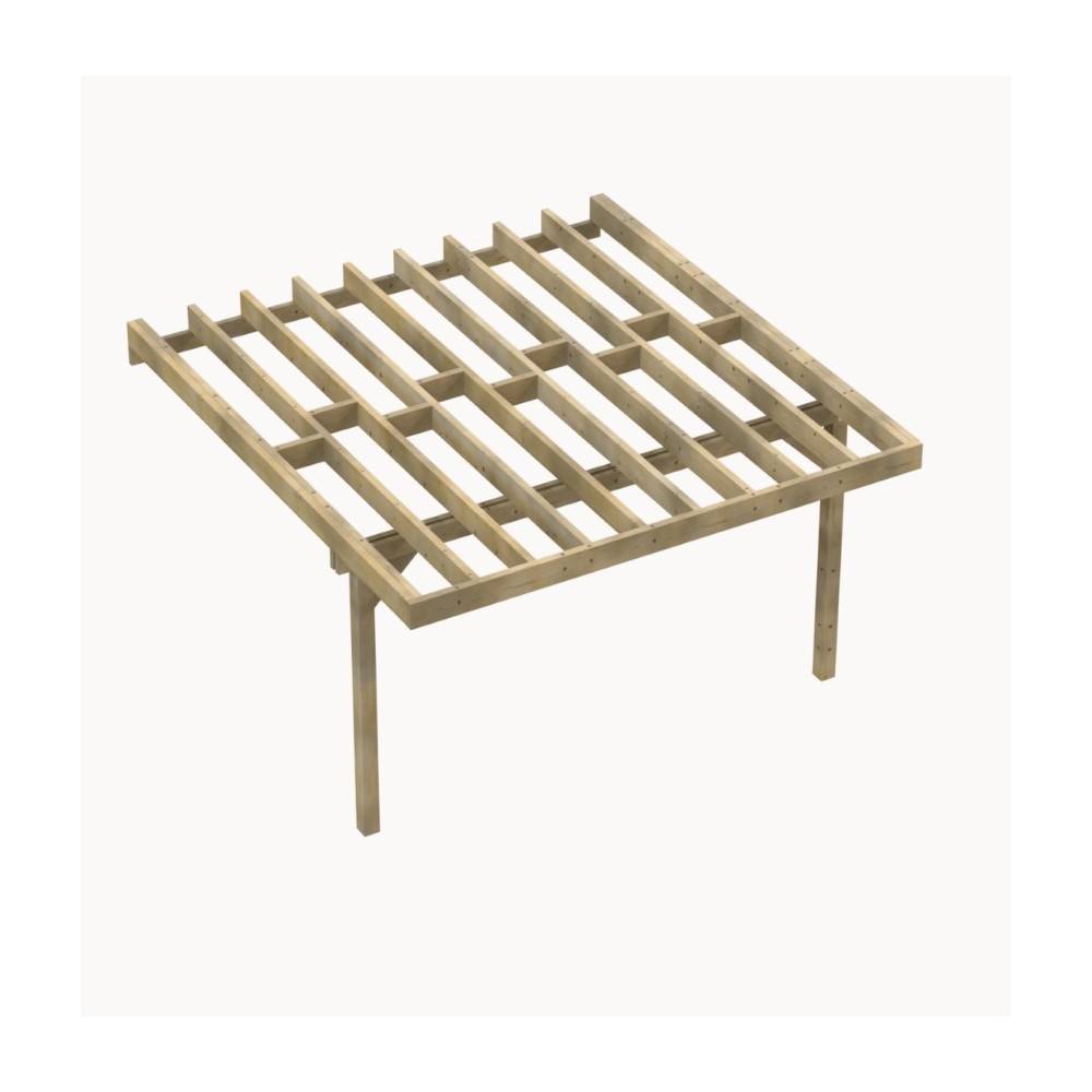 Structure Terrasse Bois Pilotis en Kit - 4x4,20m - 16,8m2 - Solives + Poteaux - Sapin Traité Autoclave - Personnalisable - Image 1