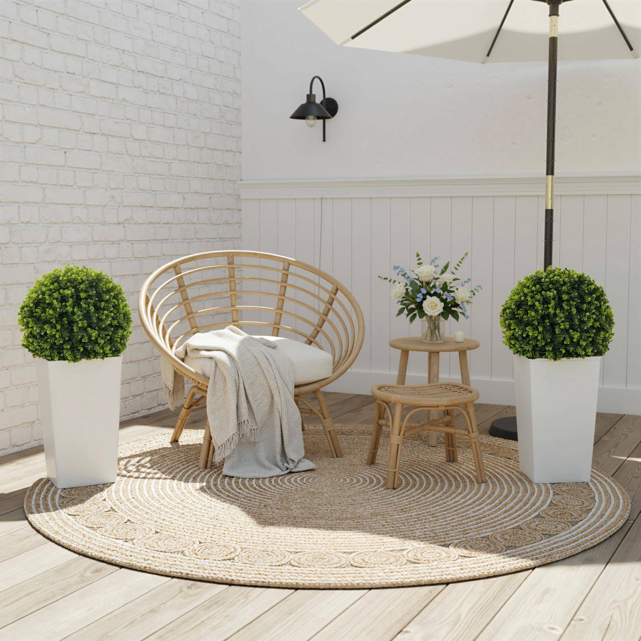Lot de 2 boules d'eucalyptus artificielles 65 cm, résistantes UV, 330 feuilles en pot, vert - Image 9