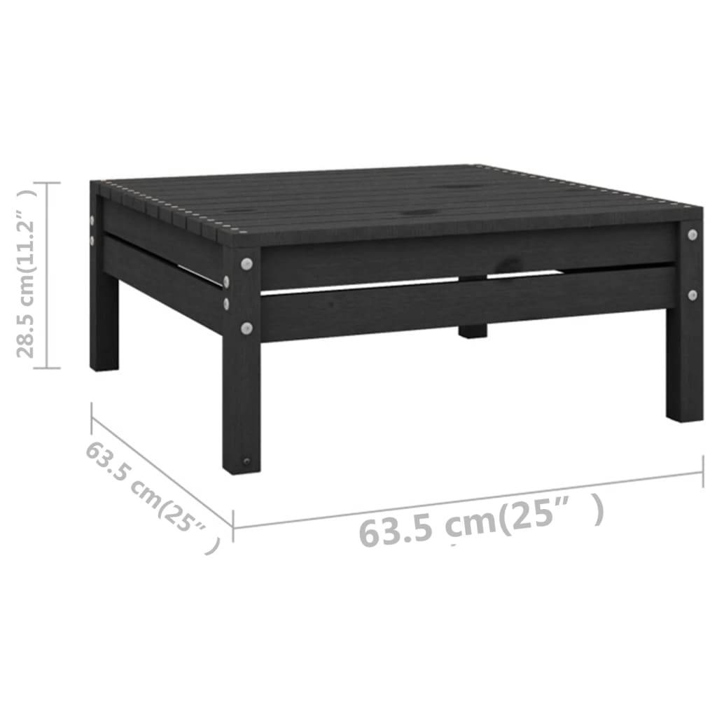 Helloshop26 - Salon de jardin meuble d'extérieur ensemble de mobilier 10 pièces noir bois de pin massif - Image 6