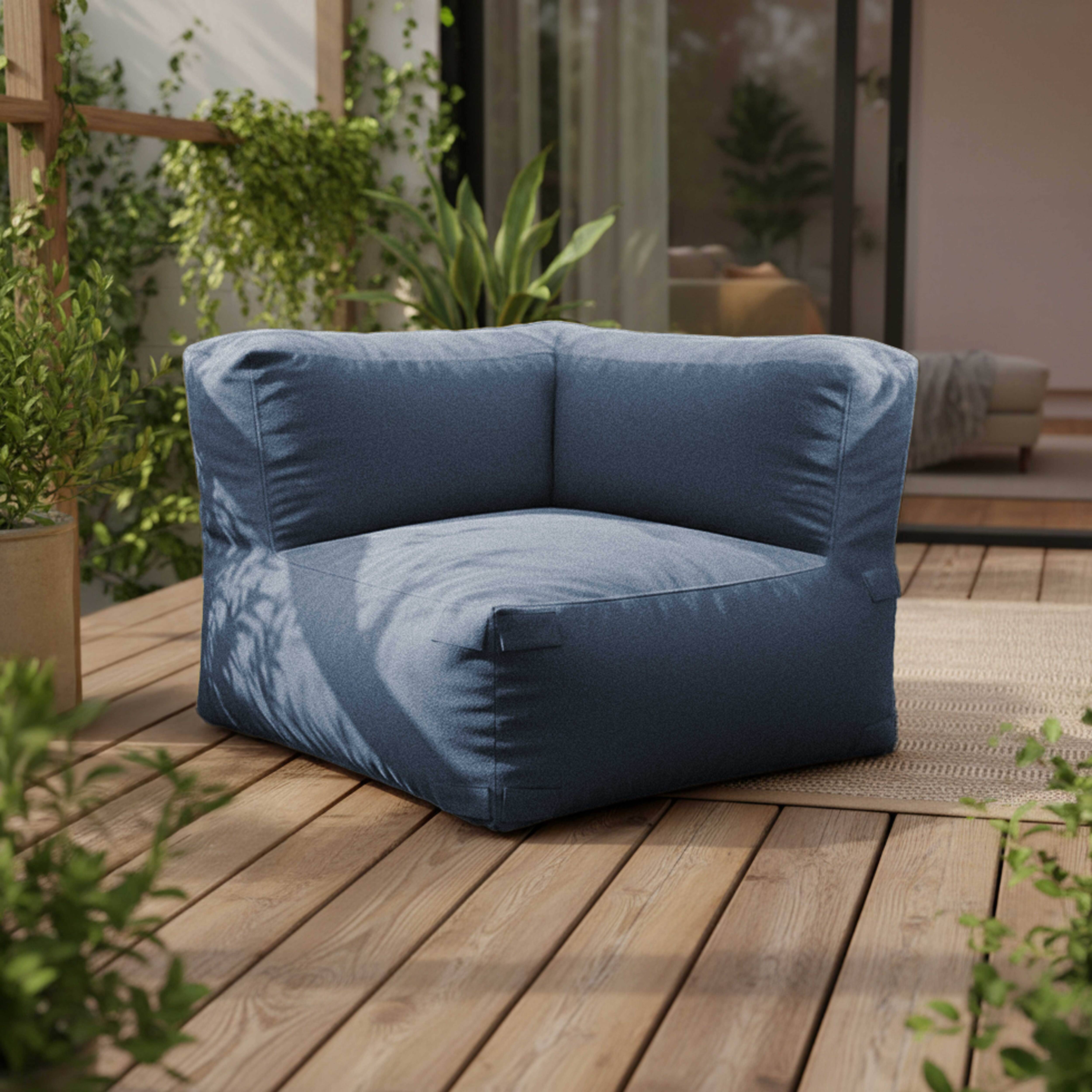 Oviala - Fauteuil d'angle pour canapé modulable bleu pacific Mixi - Oviala - Image 5