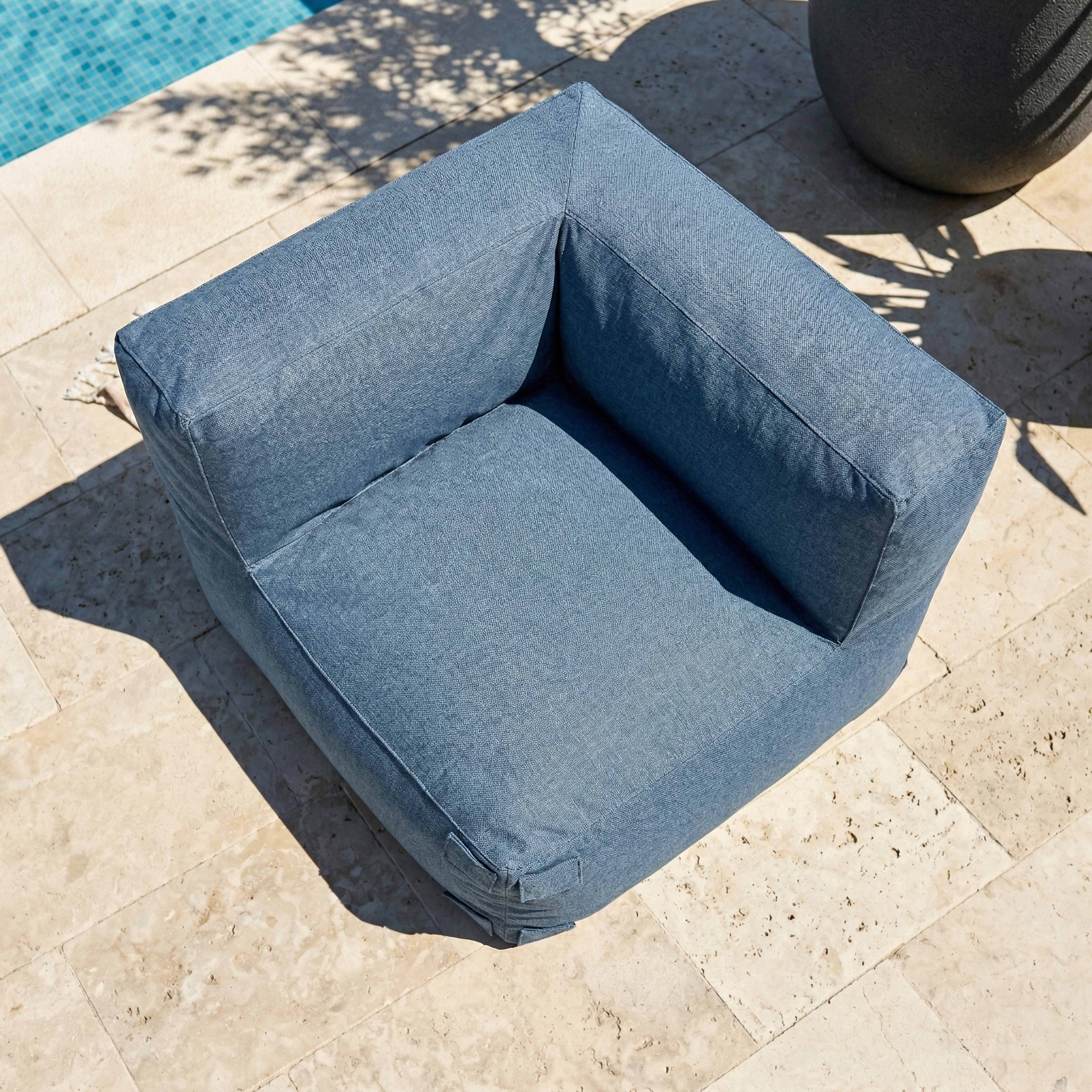 Oviala - Fauteuil d'angle pour canapé modulable bleu pacific Mixi - Oviala - Image 3