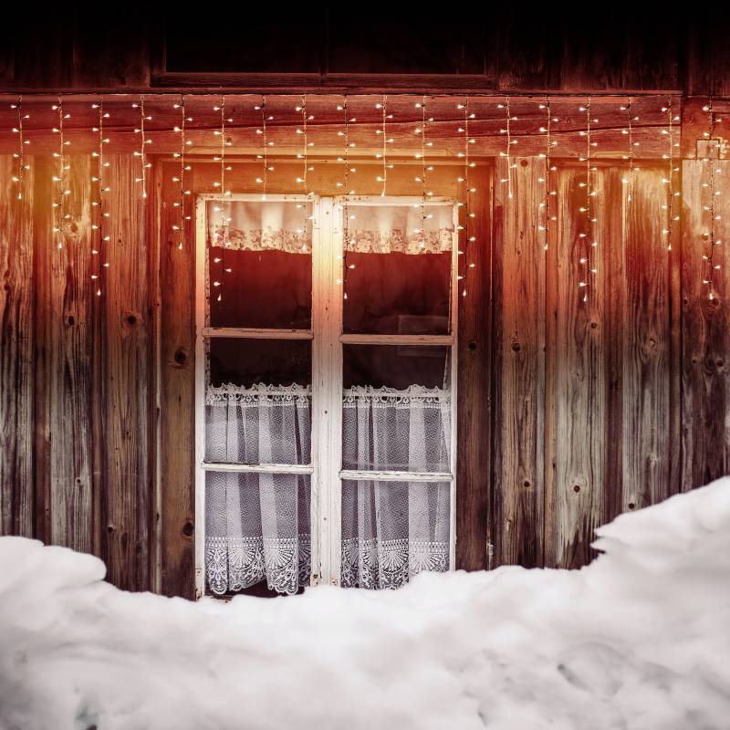 Lotti - Guirlande stalactites chute de neige 3,6m H80cm 288 LED blanc chaud câble blanc Lotti - Image 5