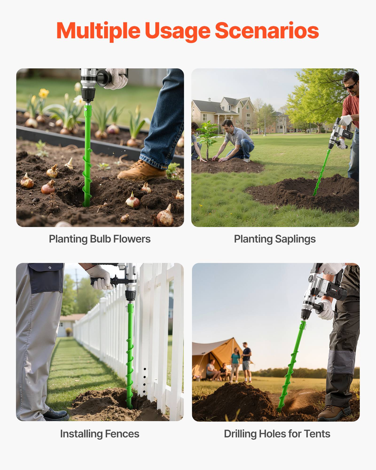 Vevor - VEVOR Mèche Tarière pour Perceuse φ 20 mm 40x790 mm pour Creuser Trous Planter - Image 6
