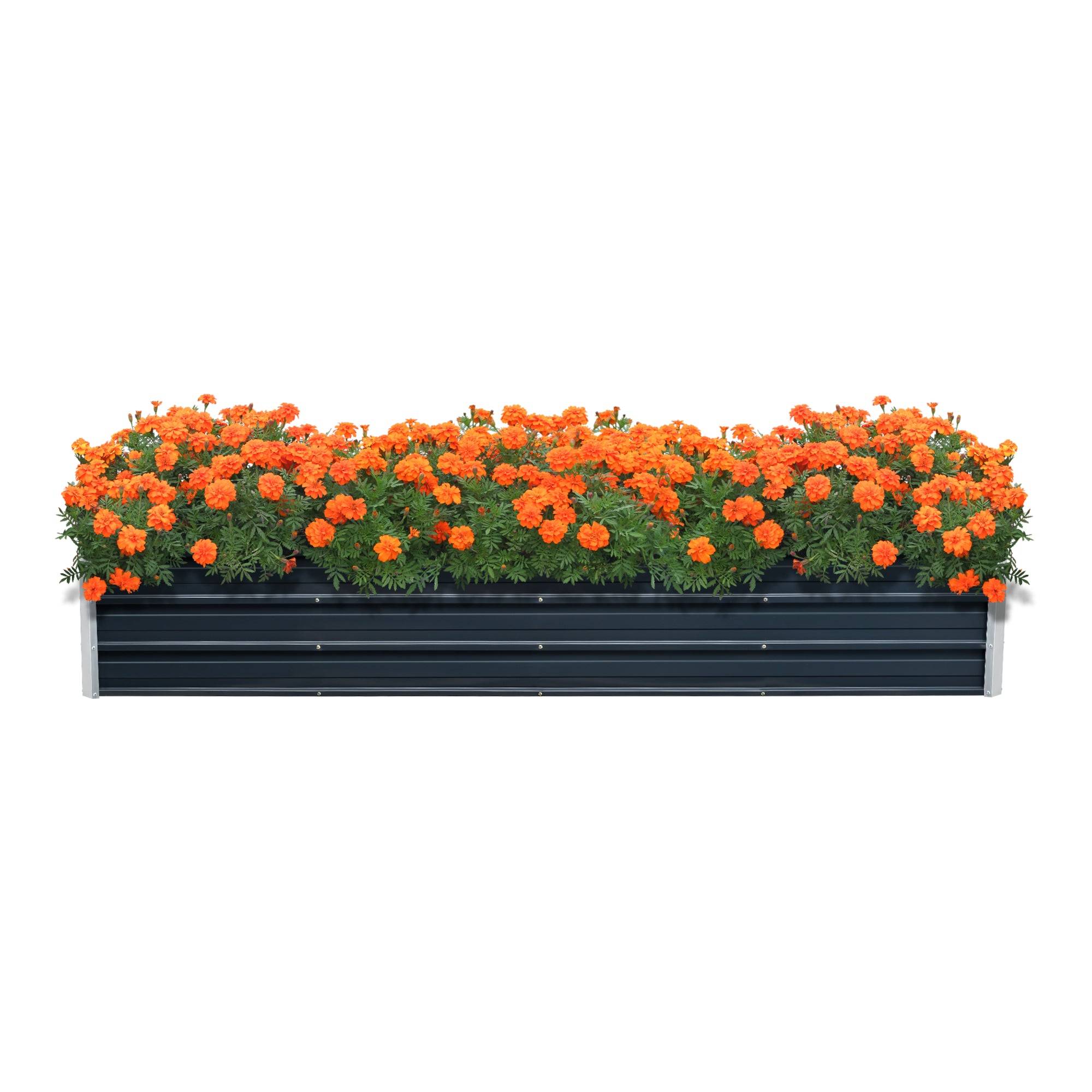 Helloshop26 - Jardinière à 3 barres de séparation 240 x 47 x 40 cm anthracite - Image 2