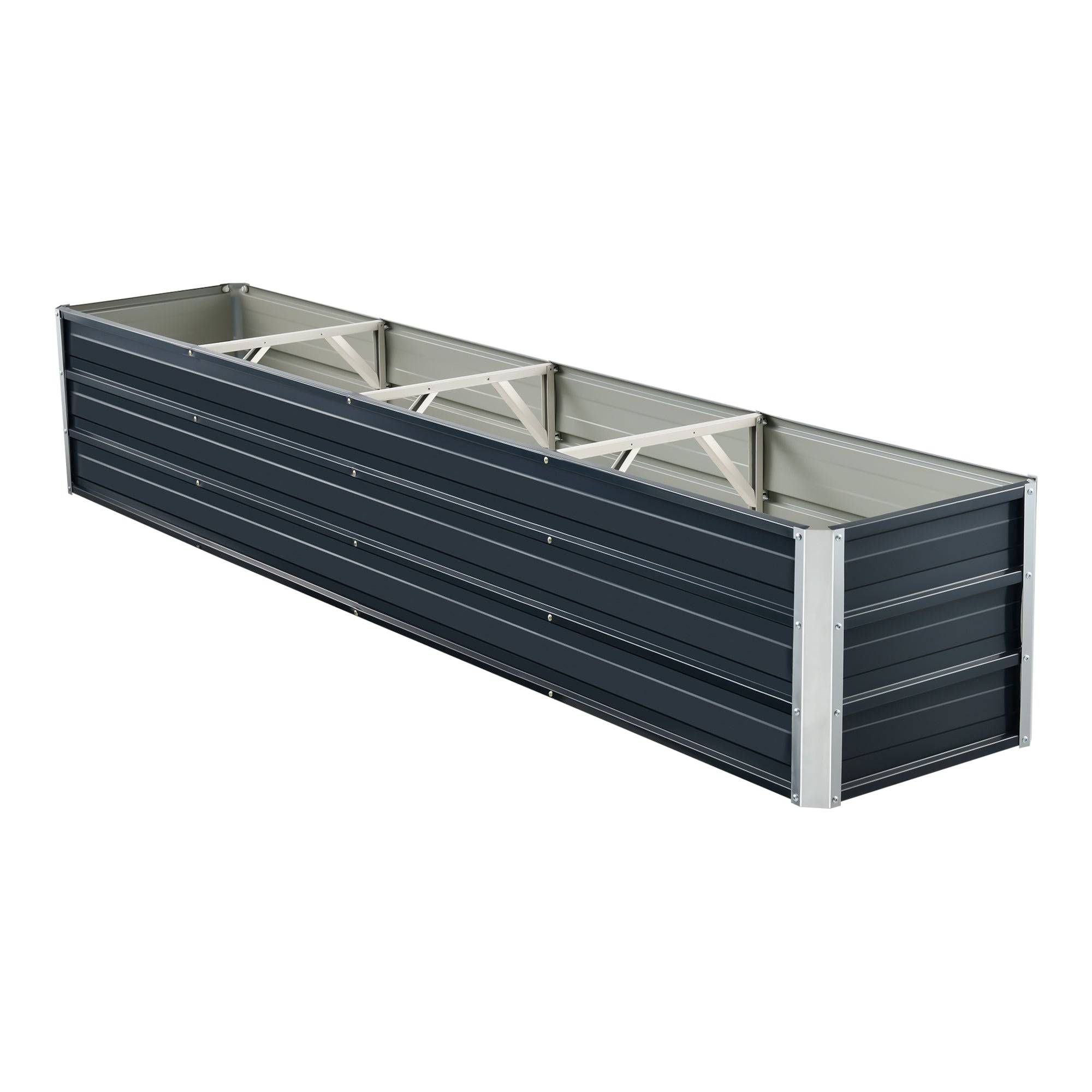 Helloshop26 - Jardinière à 3 barres de séparation 240 x 47 x 40 cm anthracite - Image 1