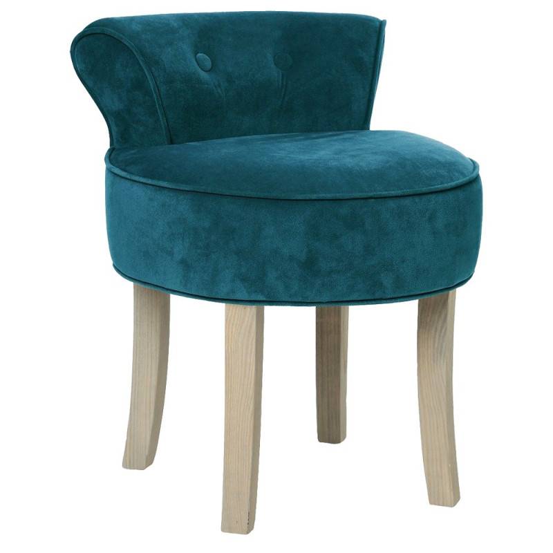 Tabouret en velours Firmin coloris Duck Atmosphera - Image 3