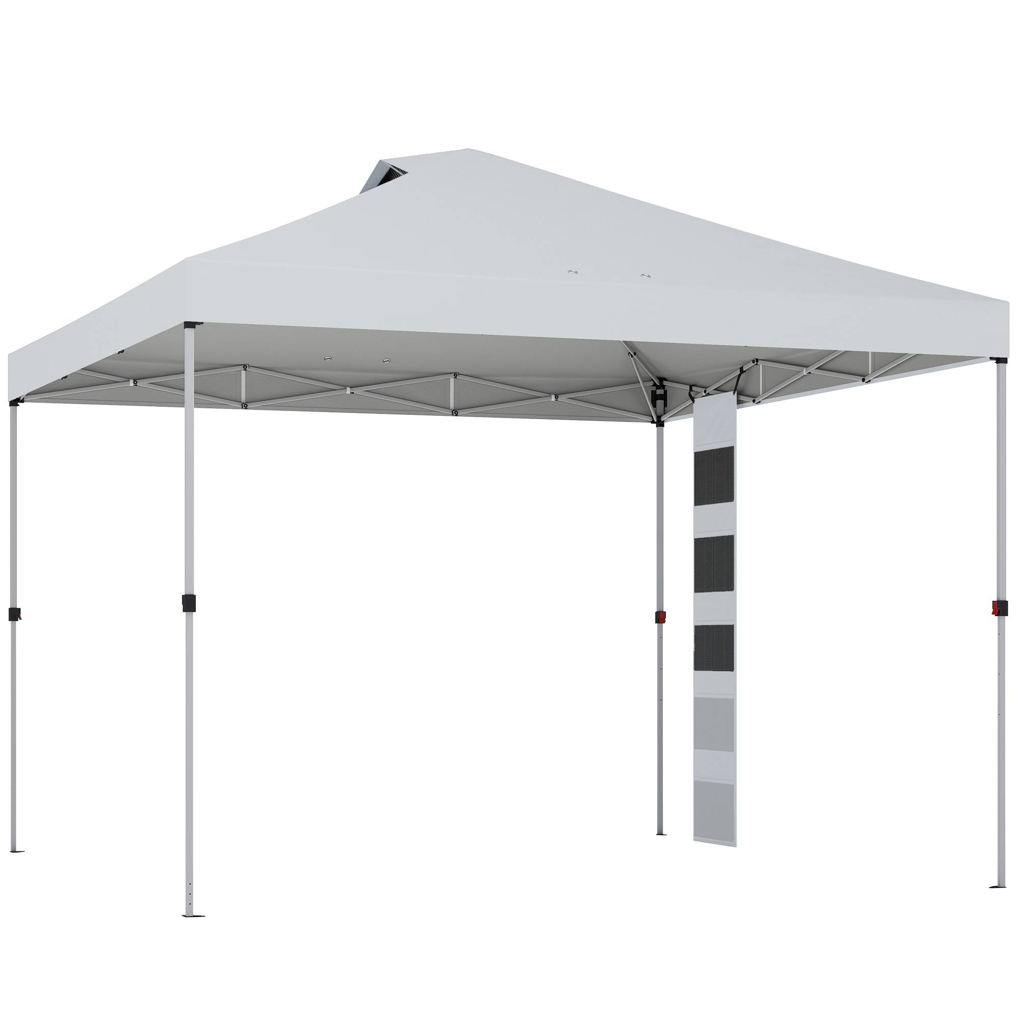 Sans Marque - Tonnelle pliante 3x3 m avec poches de rangement et sacs de lestage, en métal et tissu Oxford, blanche