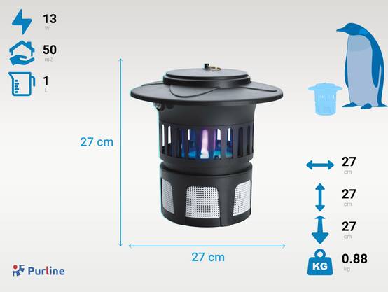 Purline - Lampe Anti-Moustiques 13W avec ventilateur d'absorption - Purline - Image 2