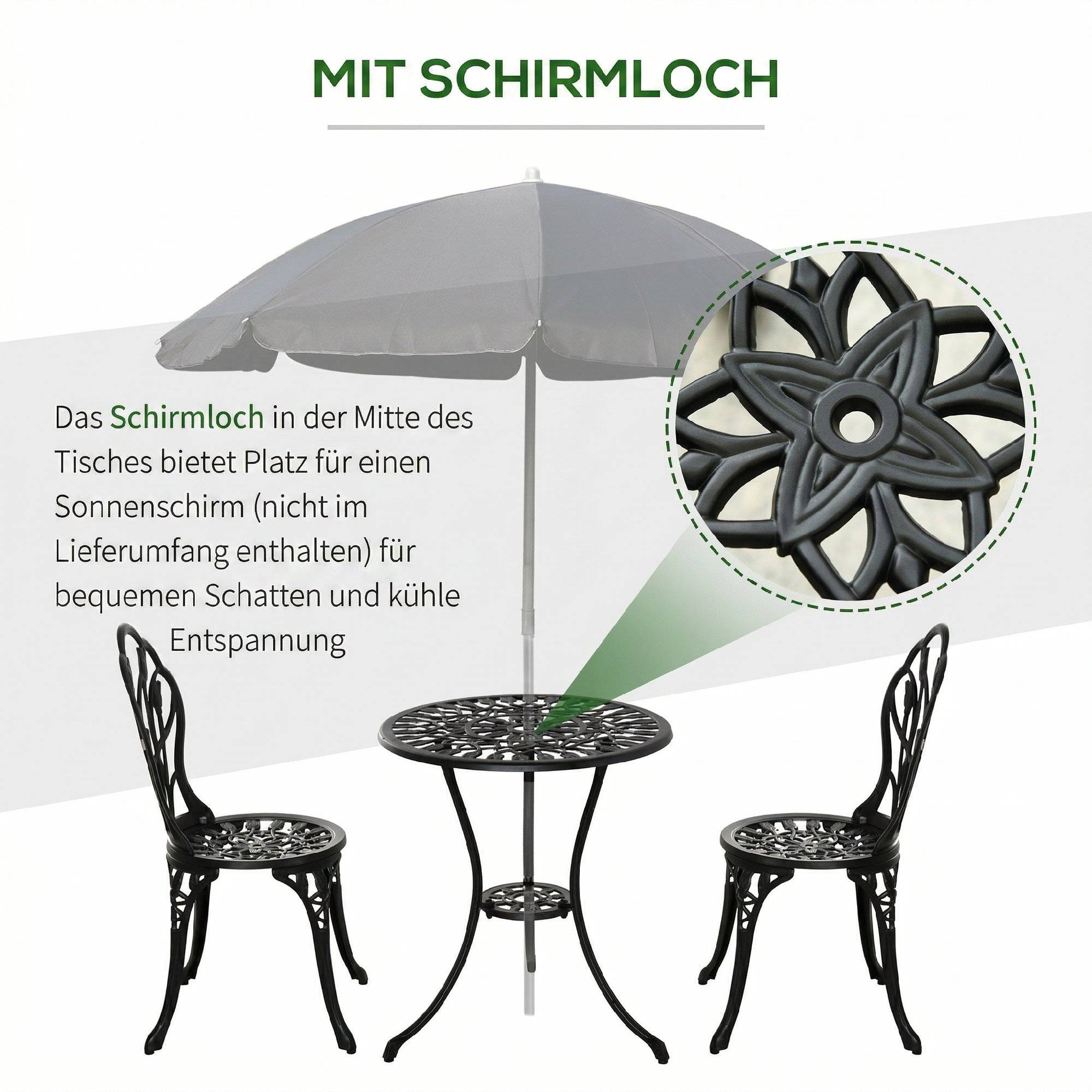 ComfortXL - Salon de jardin 2 personnes aluminium noir table et 2 chaises pliantes balcon terrasse - ComfortXL Outdoor Living - Image 8