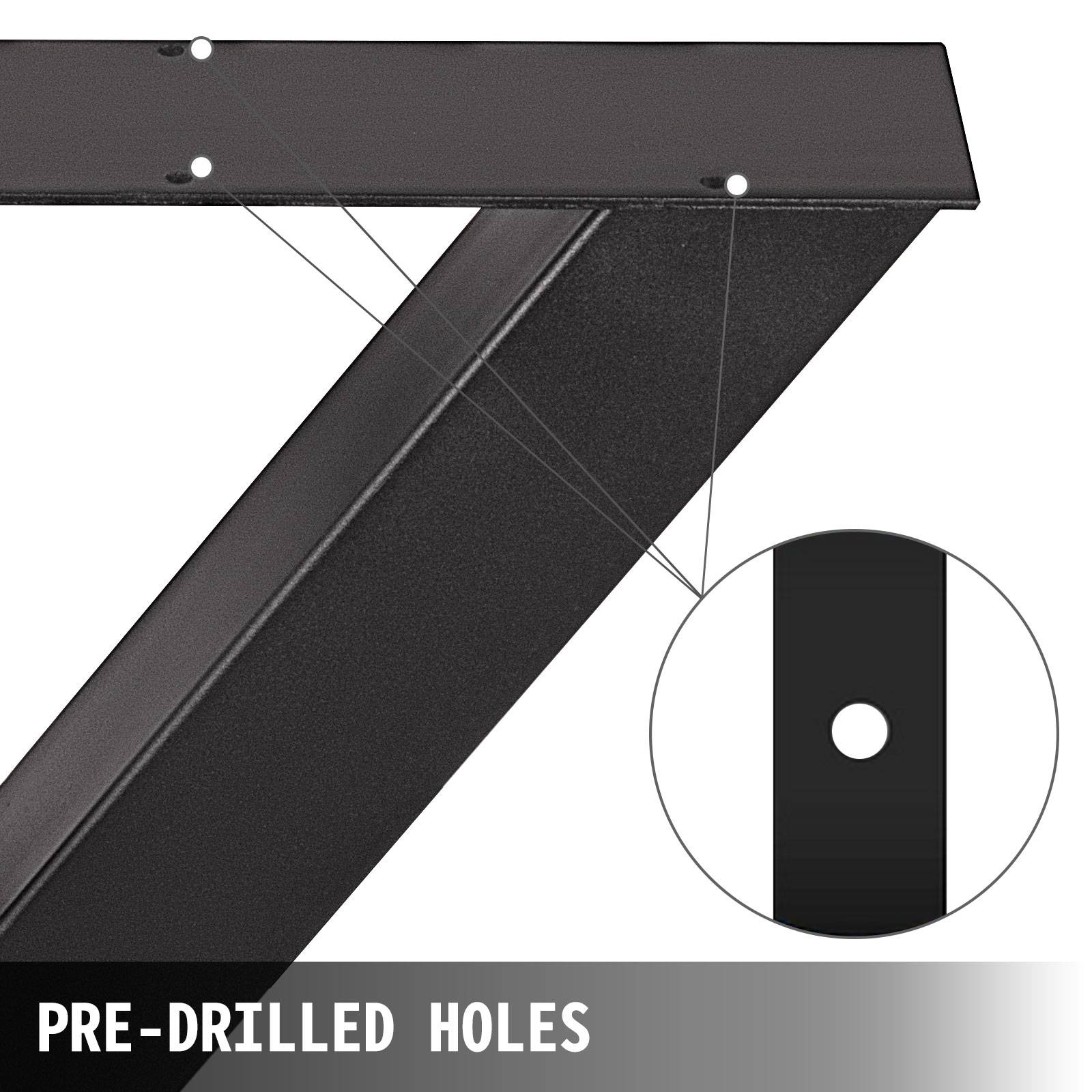 Vevor - Pieds de table métal (2pcs) forme X, charge max 1000kg, 720x600mm, noir, pour salle à manger. VEVOR - Image 5