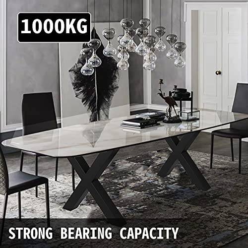 Vevor - Pieds de table métal (2pcs) forme X, charge max 1000kg, 720x600mm, noir, pour salle à manger. VEVOR - Image 3