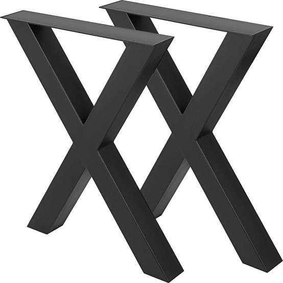 Vevor - Pieds de table métal (2pcs) forme X, charge max 1000kg, 720x600mm, noir, pour salle à manger. VEVOR - Image 1