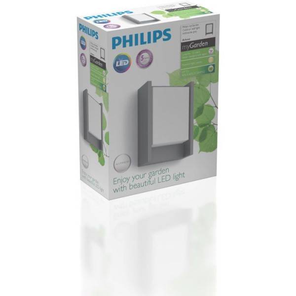 Philips - Applique murale - PHILIPS - Arbour - Éclairage extérieur - Lumiere blanche chaude - Large - IP44 - Image 2