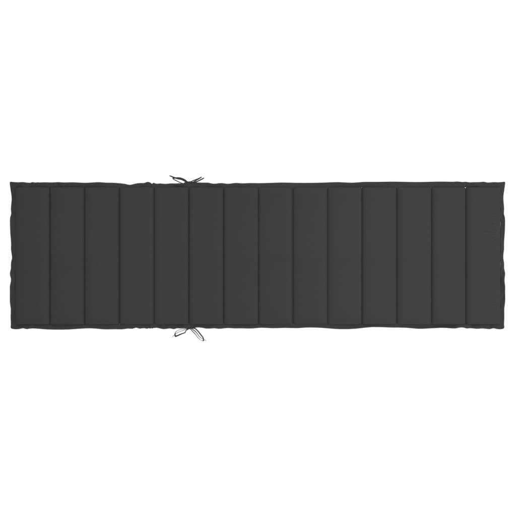 Coussin Bain de soleil | Coussin de chaise longue noir 200x50x3 cm tissu oxford Maison Chic - Image 5