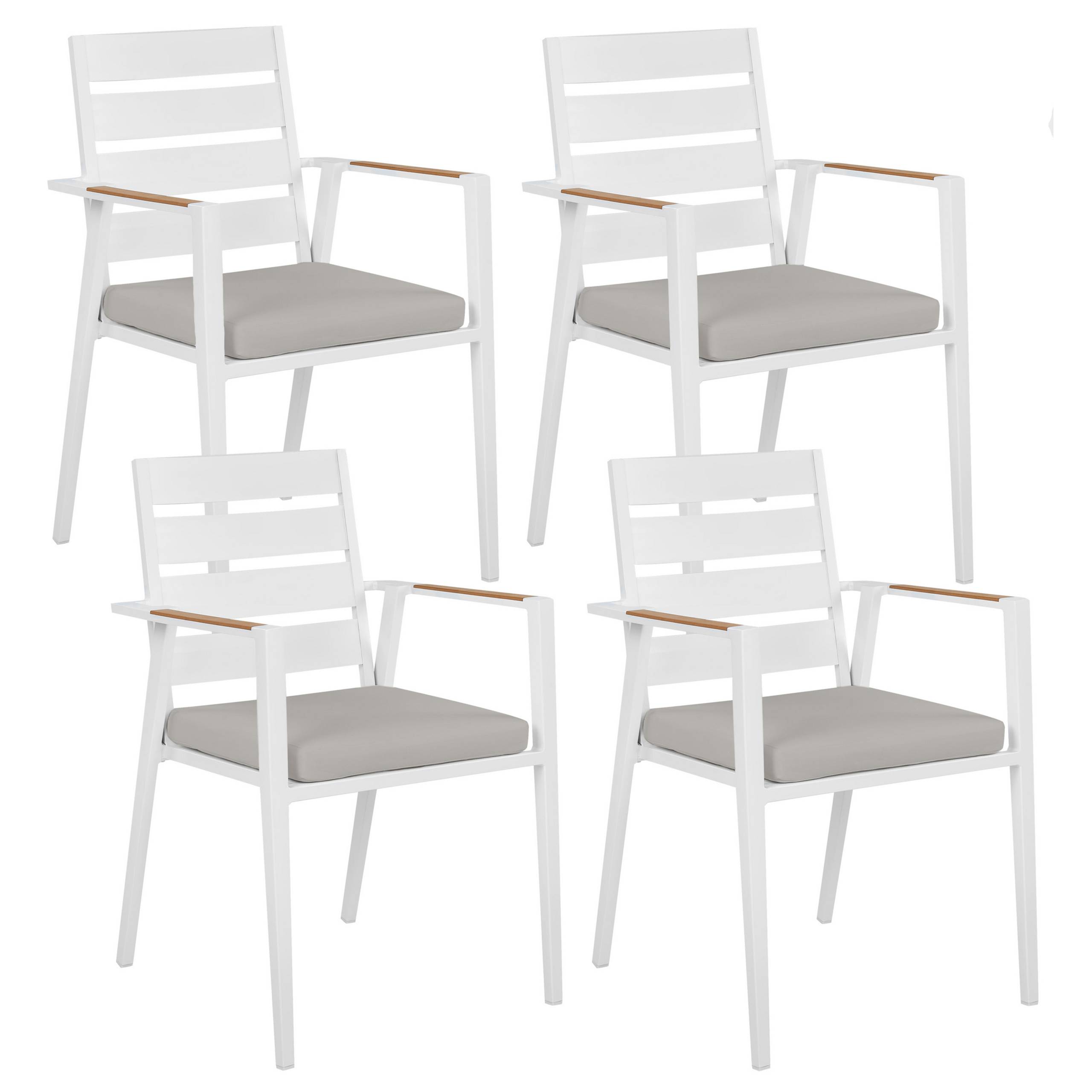 Beliani - Chaise de jardin Aluminium Gris TAVIANO - Beliani - Image 1