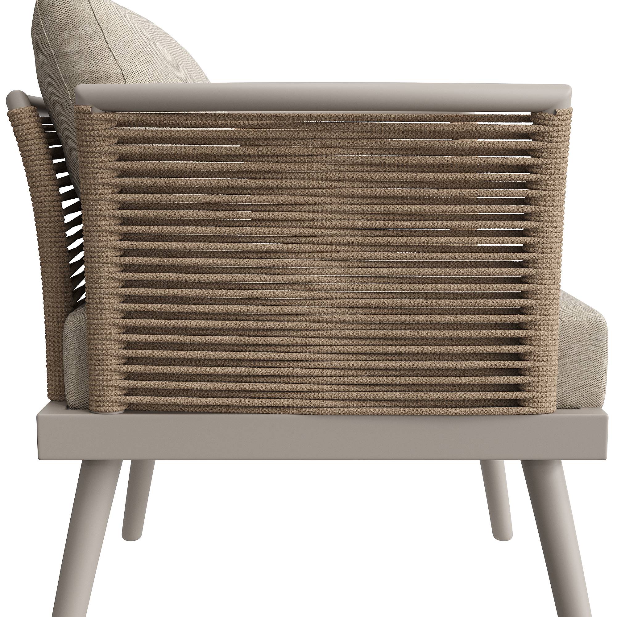 ComfortXL - Salon de jardin d'angle 7 places en métal et corde tressée pour terrasse avec table beige - ComfortXL Outdoor Living - Image 8