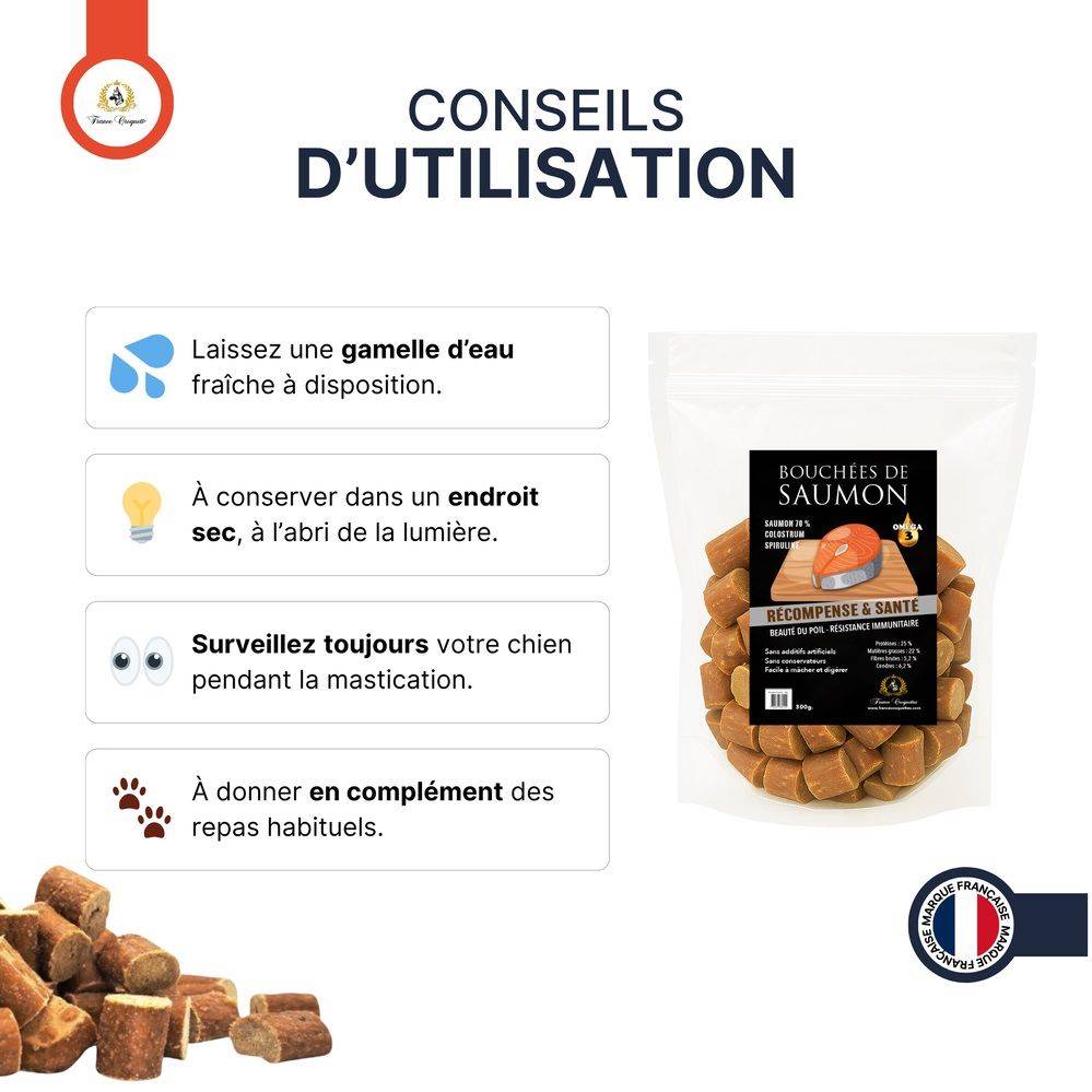 France Croquettes - France Croquettes Friandise pour chien Bouchées de saumon au colostrum - 300 g - Image 4