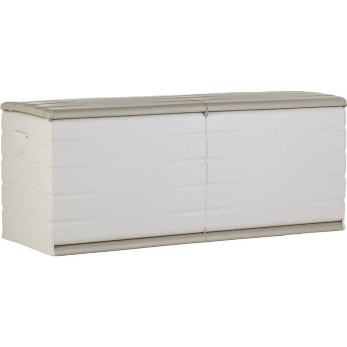 Coffre de rangement extérieur 450 L beige cadenassable, résistant aux UV, étanche - PLASTIKEN - Image 1