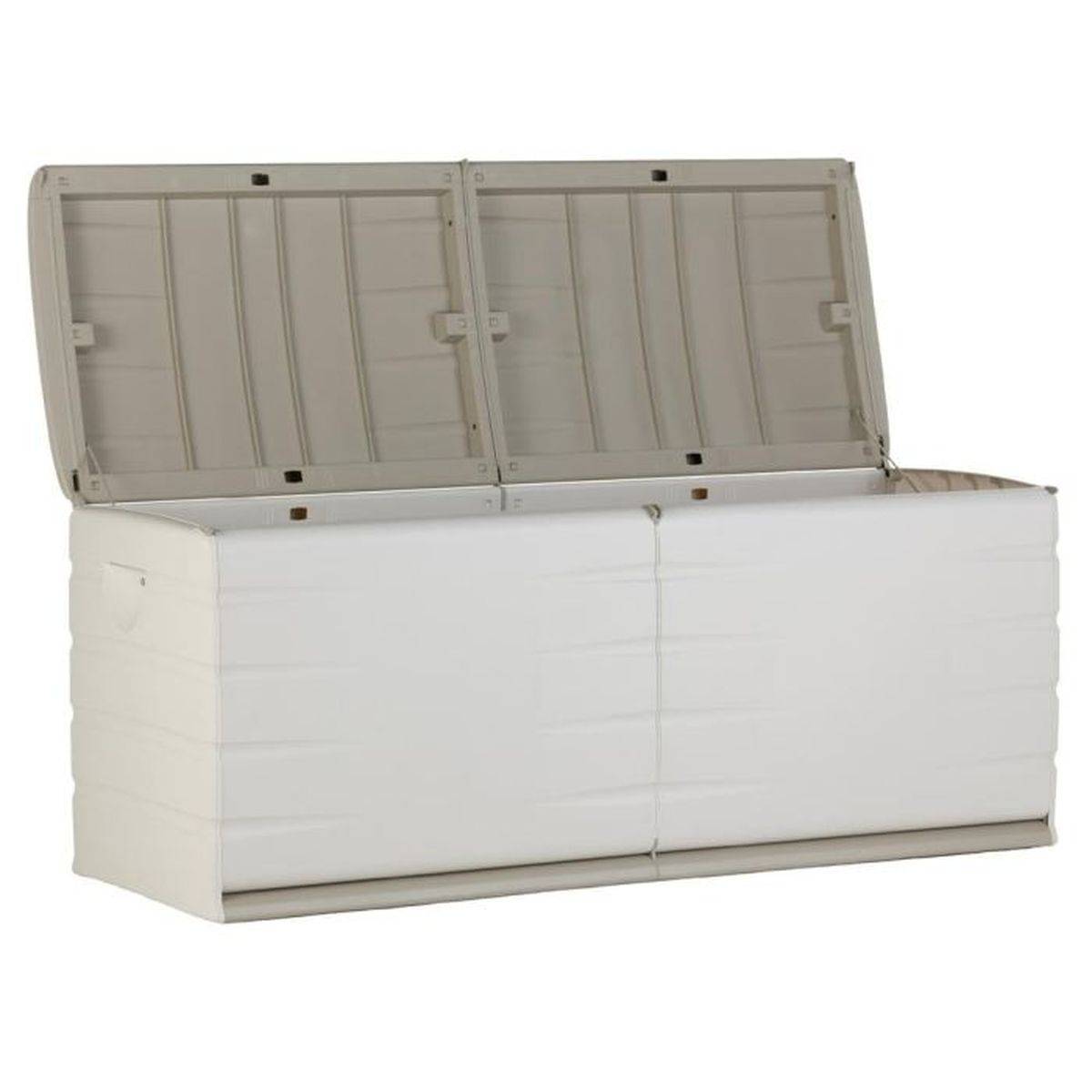 Coffre de rangement extérieur 450 L beige cadenassable, résistant aux UV, étanche - PLASTIKEN - Image 2