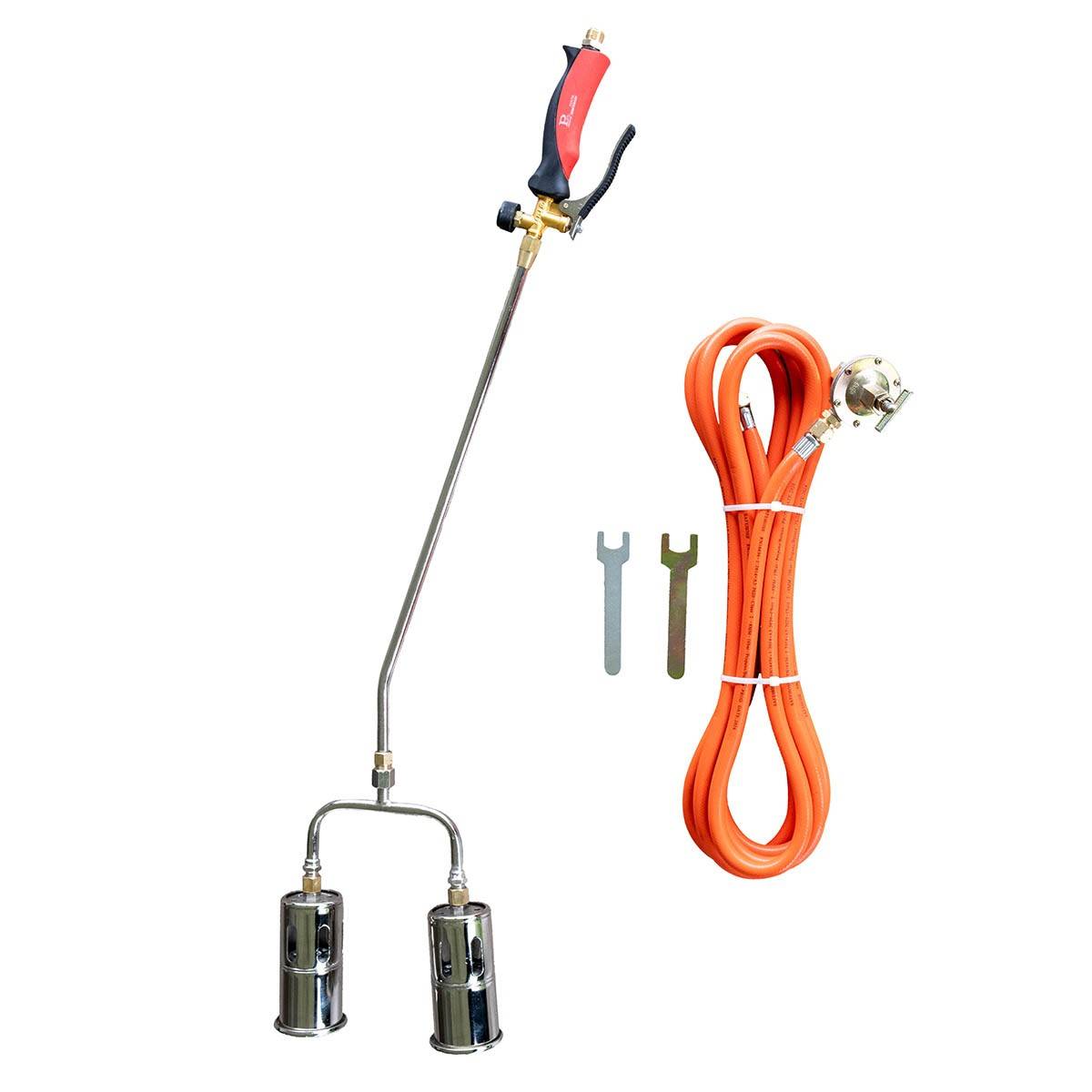 Désherbeur thermique Pro 2 Bruleurs Ø 60 mm Turbo Tuyau 5m Détendeur gaz 4.0 bar Allume gaz Chariot INTEC - Image 2