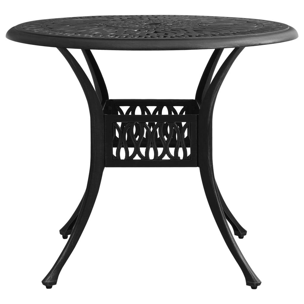 ComfortXL - Table de Jardin Noire Ronde Ø90cm en Aluminium Moulé pour 4 Personnes, avec Trou de Parasol – ComfortXL Outdoor Living - Image 2
