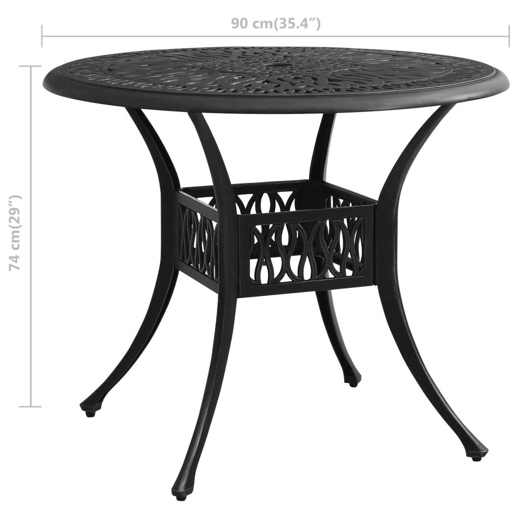 ComfortXL - Table de Jardin Noire Ronde Ø90cm en Aluminium Moulé pour 4 Personnes, avec Trou de Parasol – ComfortXL Outdoor Living - Image 6