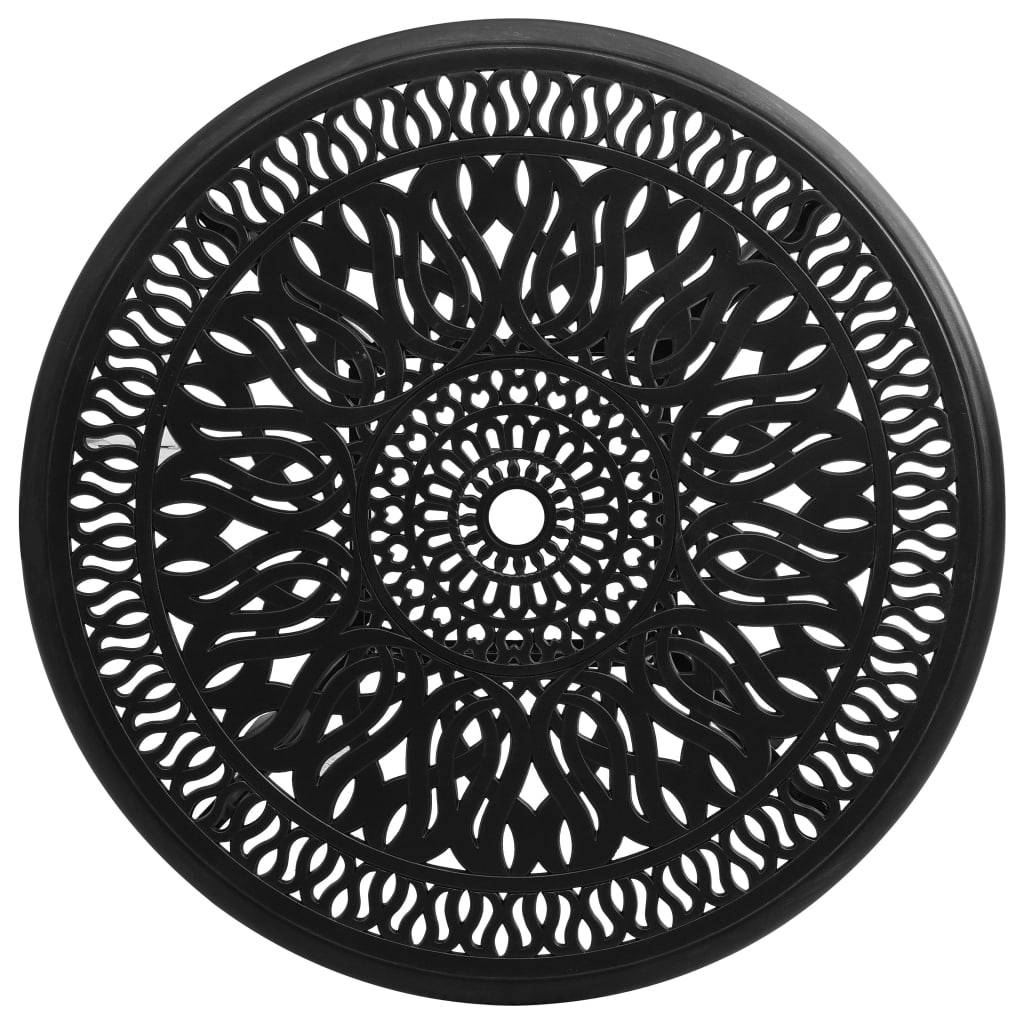 ComfortXL - Table de Jardin Noire Ronde Ø90cm en Aluminium Moulé pour 4 Personnes, avec Trou de Parasol – ComfortXL Outdoor Living - Image 3