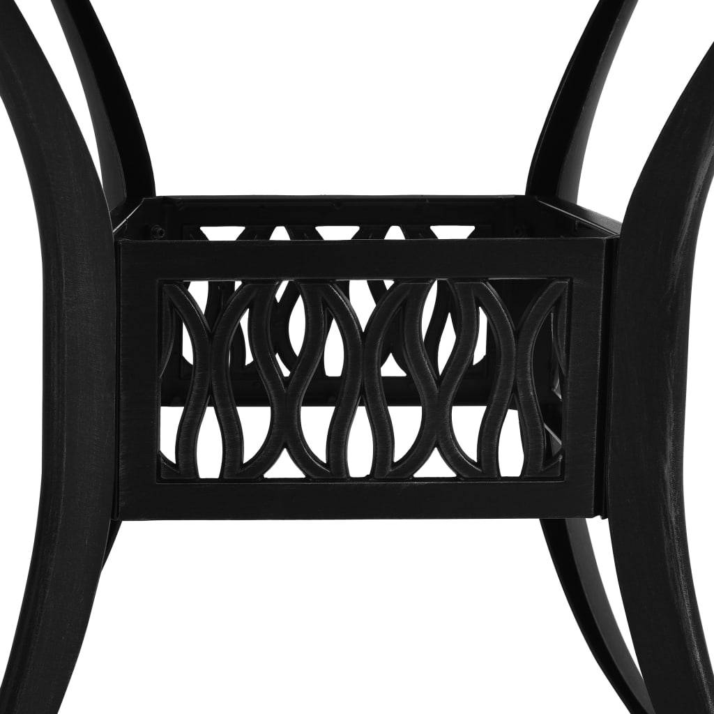ComfortXL - Table de Jardin Noire Ronde Ø90cm en Aluminium Moulé pour 4 Personnes, avec Trou de Parasol – ComfortXL Outdoor Living - Image 4