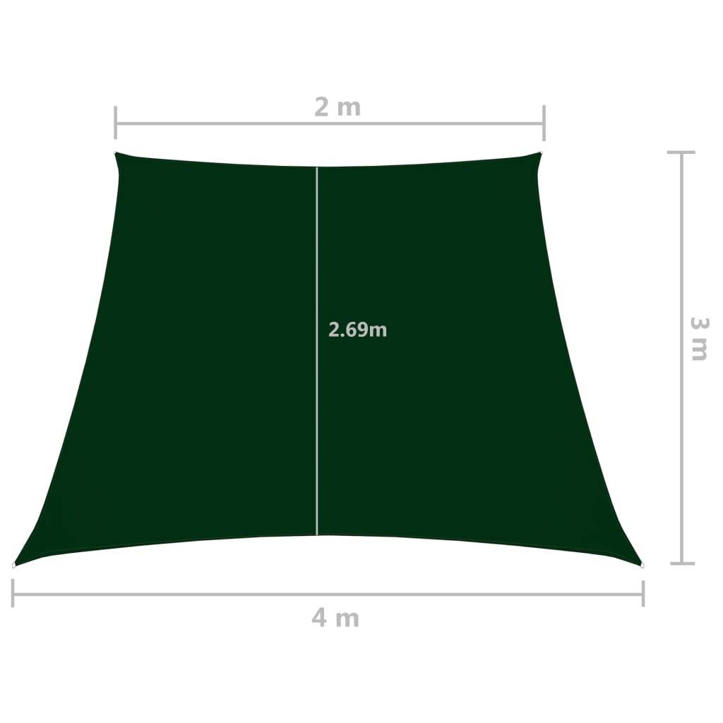 Helloshop26 - Voile toile d'ombrage parasol tissu oxford trapèze 2/4 x 3 m vert foncé - Image 6
