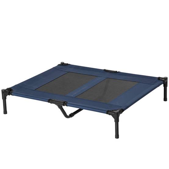 Lit surélevé XL chien Tissu Oxford Textilène Repos ventilé 92x76x18cm Bleu - ComfortXL Outdoor Living - Image 2