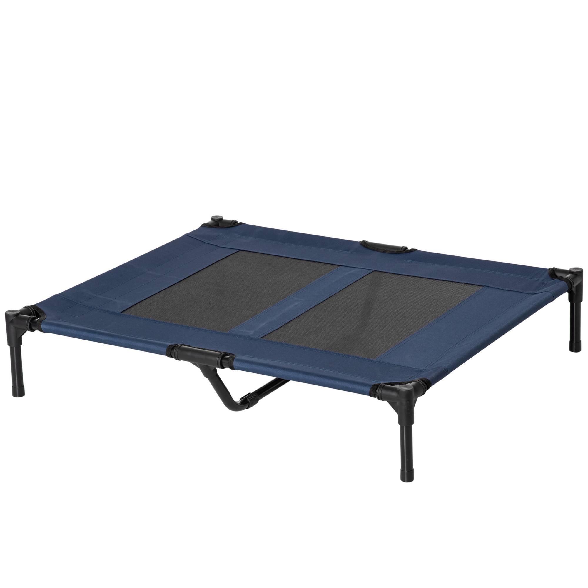 Lit surélevé XL chien Tissu Oxford Textilène Repos ventilé 92x76x18cm Bleu - ComfortXL Outdoor Living - Image 2