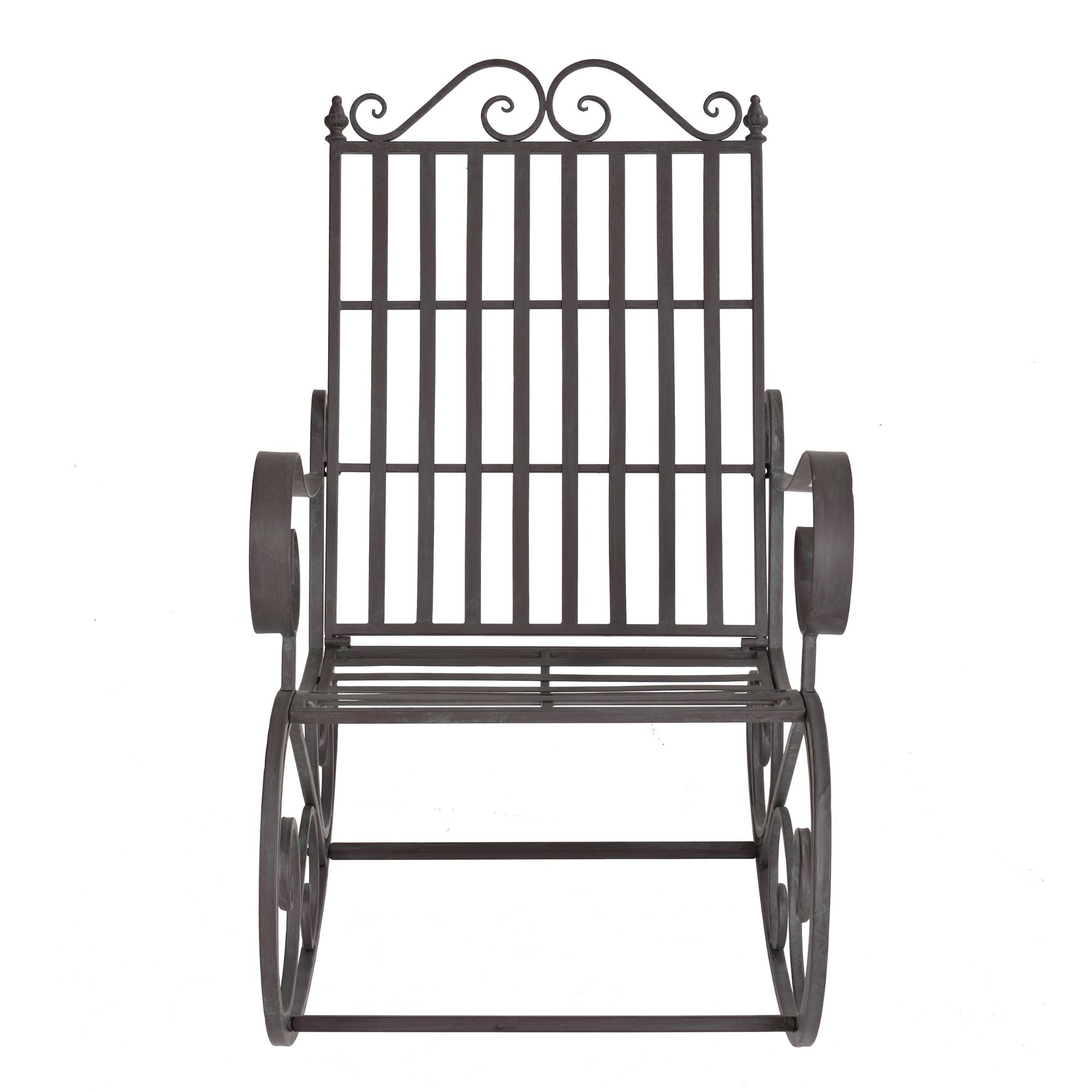 Fauteuil à Bascule Geraldton 92x59x90cm Vert Foncé Patine Grise Claire [en.casa] - Image 2