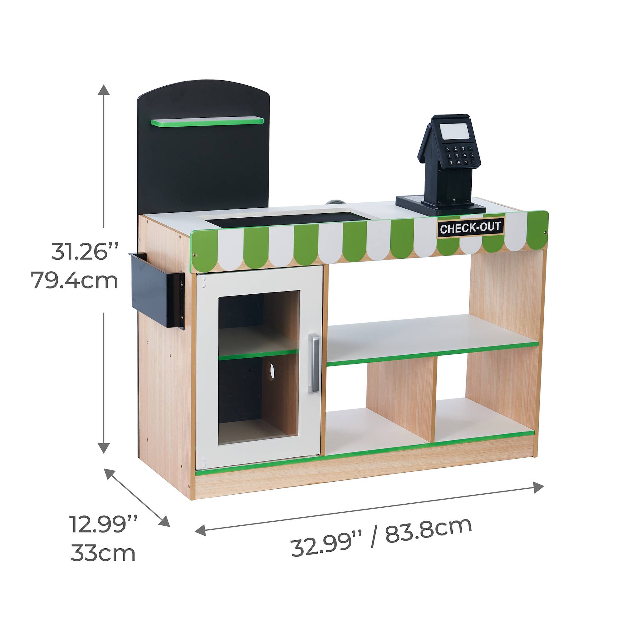 Caisse enregistreuse électronique enfant supermarché 79.4 cm, Vert Teamson Kids - Image 3