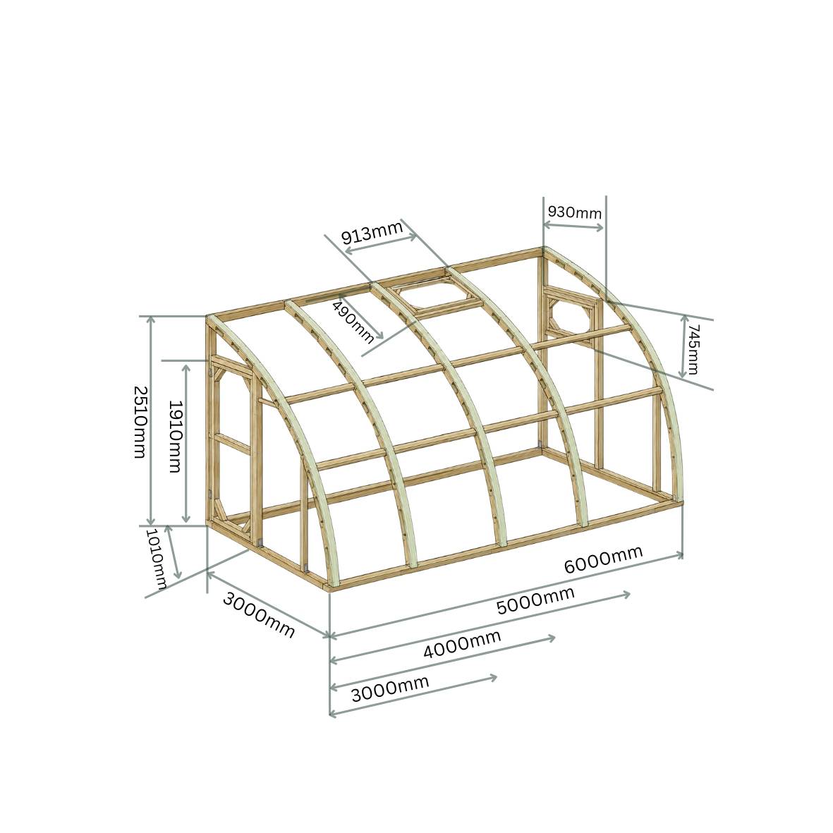 Serre en bois adossée 12m² Norhage Vegg 300 - Polycarbonate 16mm - Image 8