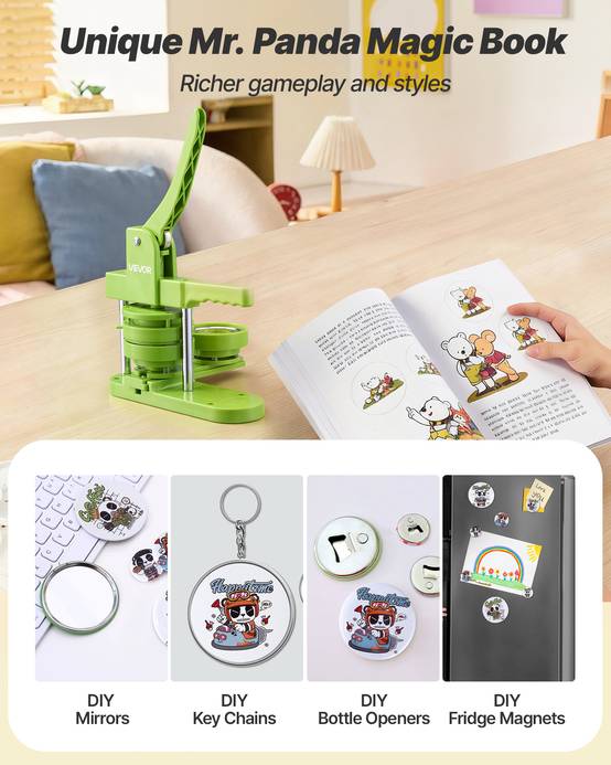 Vevor - VEVOR machine à badges 75 mm, kit DIY complet 100 badges, cadre ABS renforcé, accessoires inclus. - Image 6