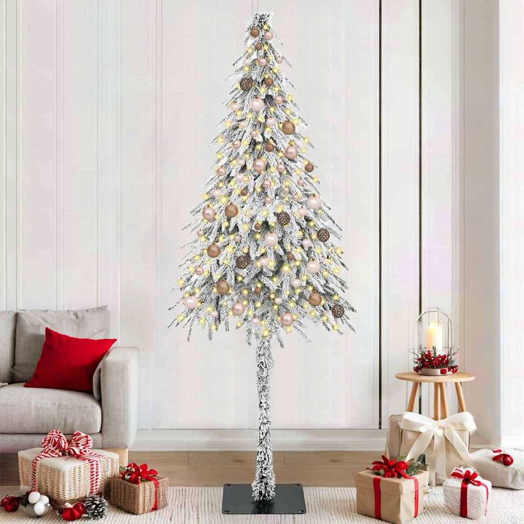 ComfortXL - Sapin de Noël Artificiel Enneigé 210 cm, Kit Complet avec 300 LED et 120 Boules – ComfortXL Outdoor Living - Image 1
