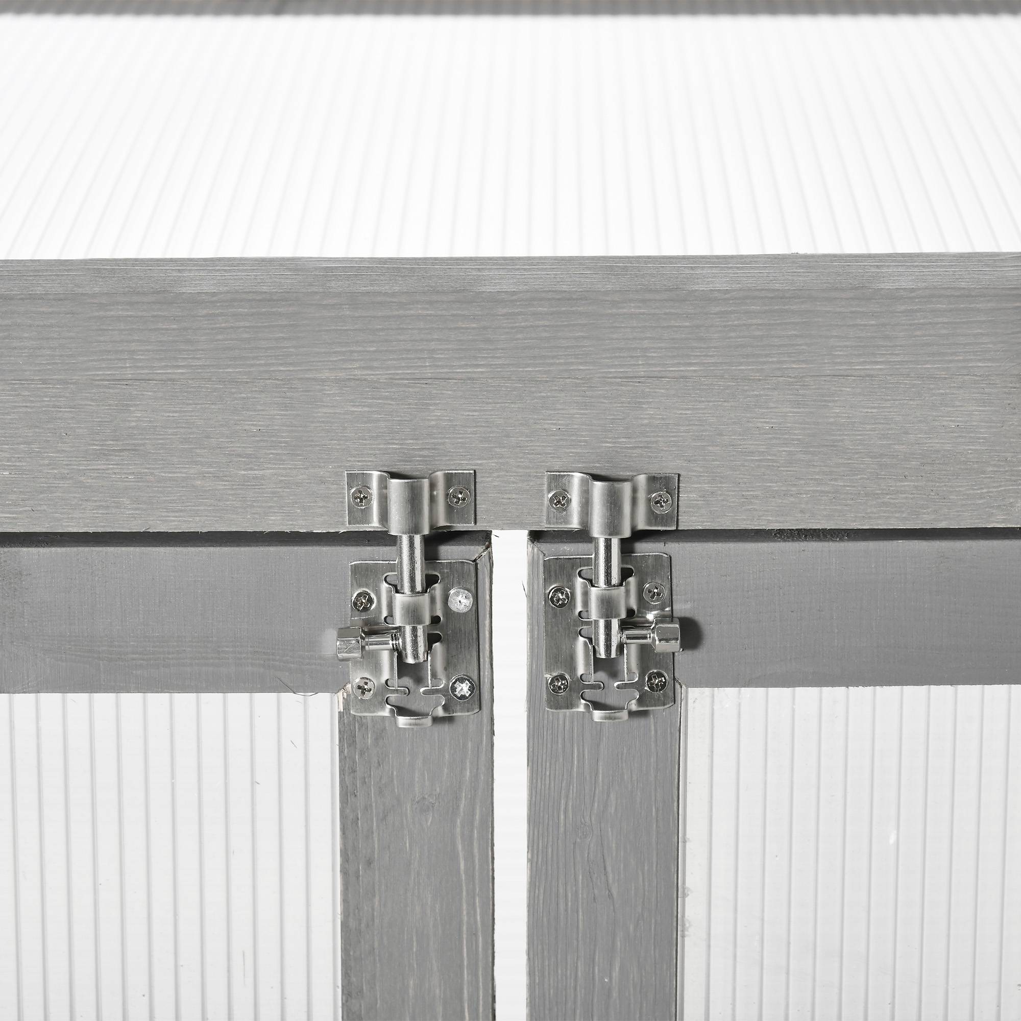 Serre surélevée pour jardin avec 2 portes et parois en polycarbonate, vert - Image 5