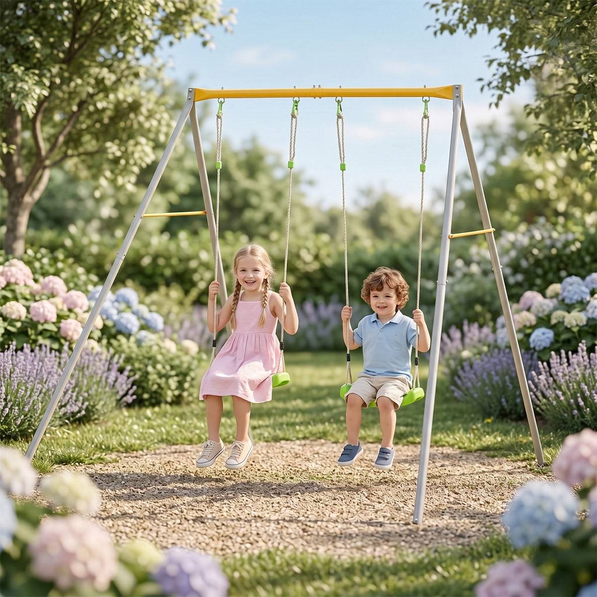 Portique métal 1,90 m Agility DUETTO 2 enfants - Image 2
