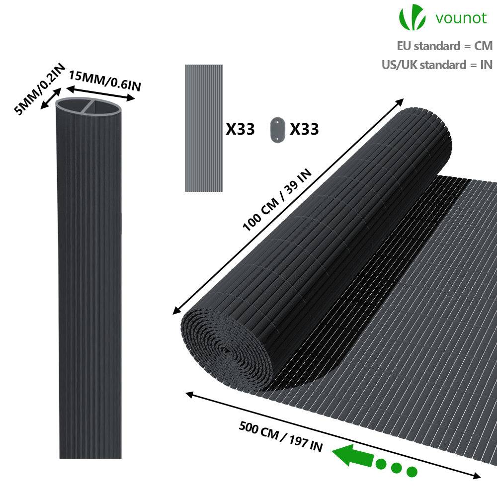 Canisse PVC brise vue ultra renforce avec attaches de fixation 100x500cm gris - Image 5