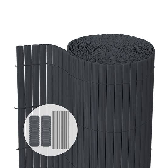 Canisse PVC brise vue ultra renforce avec attaches de fixation 100x500cm gris - Image 1