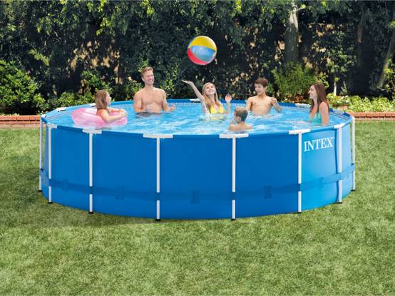 Kit piscine tubulaire Intex Metal Frame ronde 4,57 x 1,22 m + Kit d'entretien - Image 2